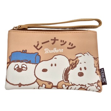 PEANUTS 史努比 三兄弟手拿包  16.5 x 10.5cm  粉橘色  1個