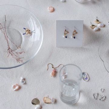 淡水珍珠幾何耳環-行星雨/耳針/夾式/可客製