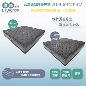 直人木業-NEWSLEEP四季雙面機能蜂巢式獨立筒護脊床墊-特大6X7尺