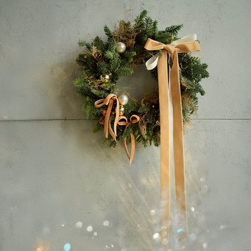 聖誕限定🌲🚚限雙北配送【CNFlower】霧金 聖誕花圈 鮮花 驚喜 祝福 聖誕裝飾 聖誕布置