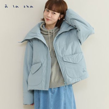 a la sha 動物躲貓貓翻領鋪棉外套