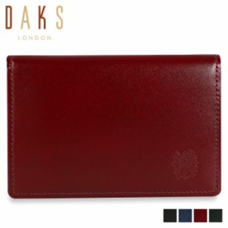 DAKS ダックス カードケース 名刺入れ 定期入れ メンズ スリム 本革