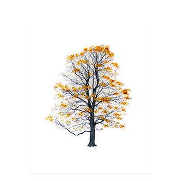Tree 四季的樹 絹印版畫海報（秋）