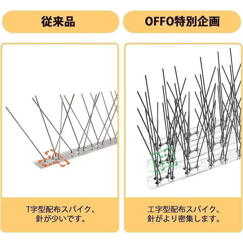 OFFO 鳥よけ 鳩よけは100%ステンレス製でアセンブリ済品です 耐候性 安心して15年間使う 針が密集する カラスよけ フン害防止・ベラ