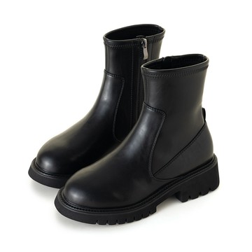 【預購12/12出貨】極簡帥性輕量皮革襪靴 黑 GB821BK