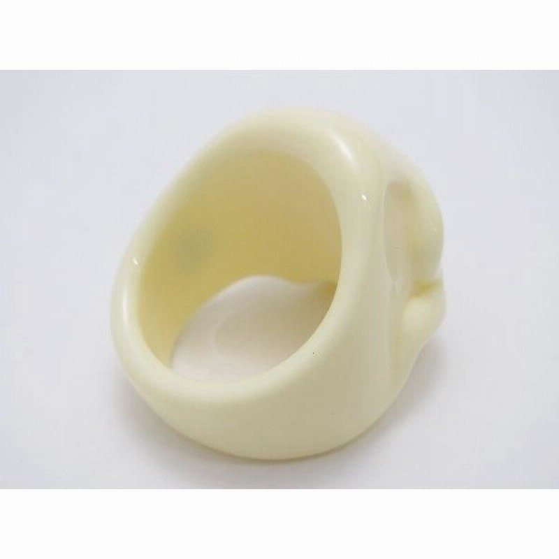 美品 GARNI ガルニ 051 Skull Acrylic RING 17号 ホワイト