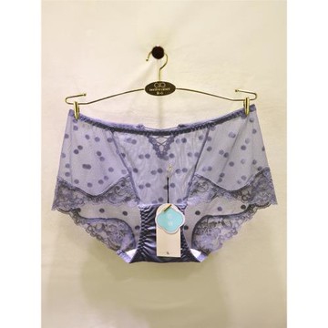 初映2025春夏1012蕾絲內褲女波點綁帶性感網紗無痕中腰包臀平角褲