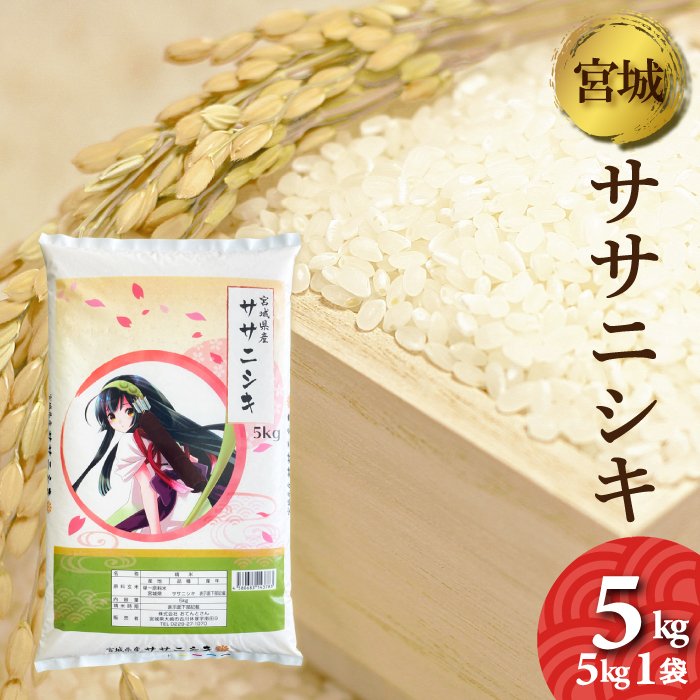 新米　お米　ササニシキ　5kg　宮城県産　令和5年産　精白米　5キロ　精米　白米