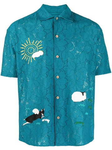 Andersson Bell `Summer Garden` Embroidery Short Sleeve Shirt