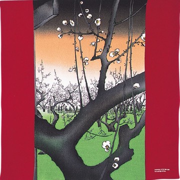 京都風呂敷包巾-隅田川 二巾-龜戶梅屋舖(縮緬)