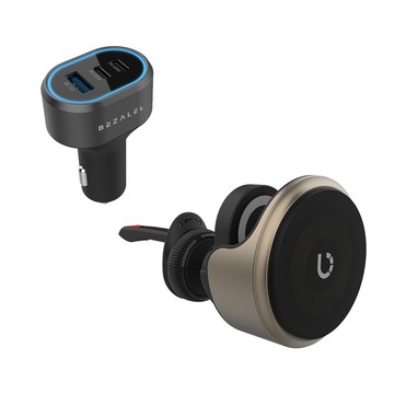 美國 BEZALEL｜Omnia X MagSafe 車用無線充電器＋85W 車充頭