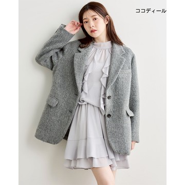 【ココディール】格雷灰色呢絨西裝式大衣 O3W19343