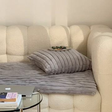 韓國 極致超柔 長型保暖坐墊 淺灰（兩種尺寸） - 65 x 230