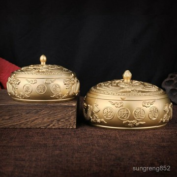 ??雙龍浮鵰工藝銅擺件居家擺件黃銅煙灰缸辦公室煙灰缸時尚煙蠱 收藏擺件 古典茶道精品 新居擺設 吉祥富貴禮品