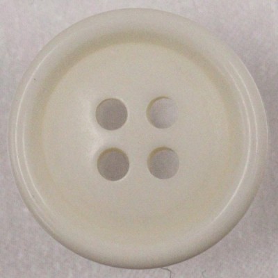カラフル本水牛ボタン (ホワイト) 15mm 1個入 天然素材 HB600-W  (シャツ・ブラウス・ジャケット・スーツ袖向） ボタン 手芸 通販