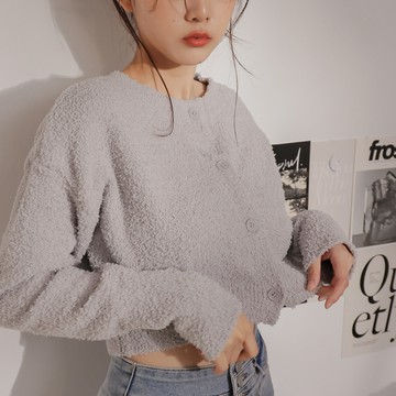 棉花糖圓領針織上衣-灰【KT28831】-5色