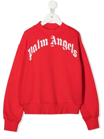 Palm Angels Kids - logo-print cotton sweatshirt - kids - Cotton - 4 yrs - Red