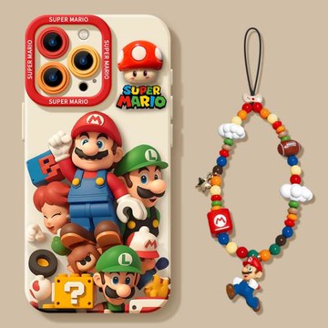 優思頓適用蘋果16pro手機殼新款iphone16馬里奧15pro超級瑪麗14硅膠13外殼max全包12帶掛繩x女男15套16promax