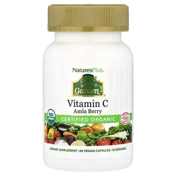 NaturesPlus, Source of Life Garden®，維生素 C，餘甘子漿果，60 粒全素膠囊