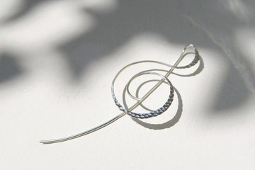 925純銀 樂光 音符 輕耳飾 耳環