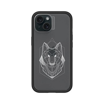 iPhone 15 Mod NX 黑 - Animal Silhouette / 動物剪影 - 幾何-動物系列/狼