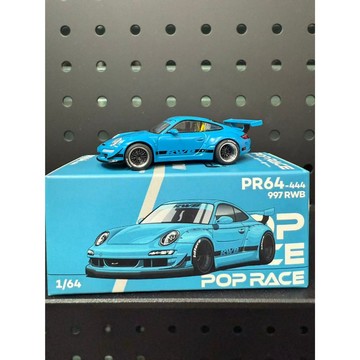 POP RACE PR-444 巴西展會限定 RWB 997 模型車 消光藍 大尾翼