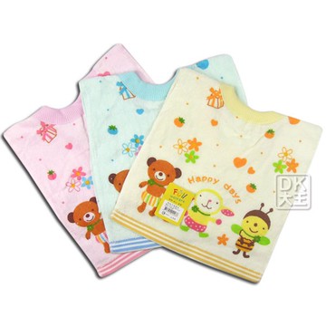 動物好朋友絨面套頭圍兜 吃飯圍兜兜 口水巾 100%純棉 台灣製造【DK大王】