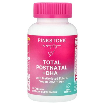 Pink Stork, 綜合產前 + DHA，薄荷味，60 粒膠囊
