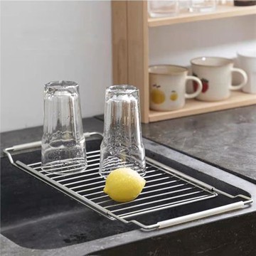 304不銹鋼多功能水槽伸縮瀝水架家用碗碟果蔬收納置物架廚房用品