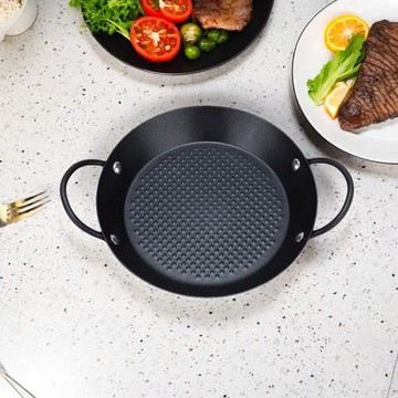 牛肋條專用鍋西班牙海鮮飯鍋雙耳牛排煎不粘鍋卡式烤盤平底鍋商用