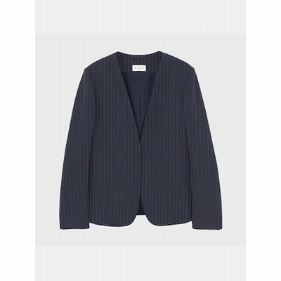 ノーカラージャケット（トリアセブレンド・マシンウォッシャブル  