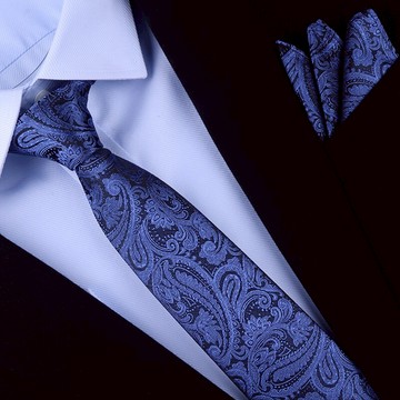 獵尚韓版7厘米藍色領帶男士正裝領帶學生活動聚會襯衫領帶拉鏈款