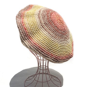 【鉤織帽】PINORI FILATI 漸層染 濾網帽 橘色系