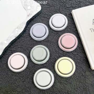 適用蘋果三星磁吸支架創意ins風莫蘭迪純色少女伸縮指環扣手機殼