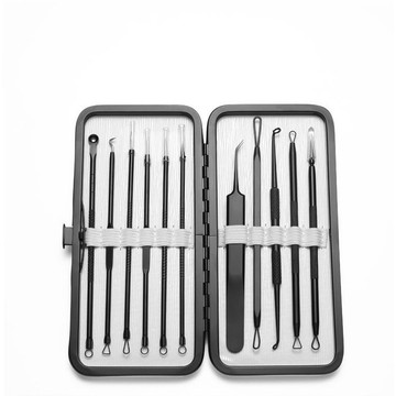 【台灣現貨 24H出貨】粉刺夾 11件套 黑頭粉刺 粉刺調理 拔粉刺 粉刺針 粉刺棒 美容工具 痘痘棒 擠痘痘工具