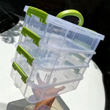 拼拼豆豆🌈 拼豆收納盒工具分類盒子裝玩具小顆粒零件分格抽屜收納整理箱 拼豆工具 手作收納盒