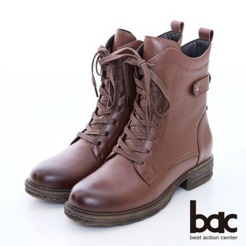 【bac】輕量化擦色綁帶短靴225-610-咖啡