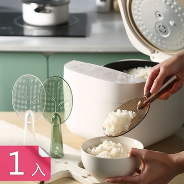 【荷生活】小樹森林可立式透明飯勺 雙面顆粒可掛可站不沾污飯勺-1入