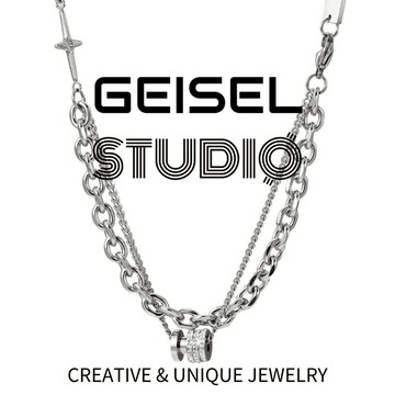 【GEISEL】雙層十字轉運項鍊 冷感男款項鍊 高級感女生項鍊 潮男款鈦鋼項鍊 中性項鍊 不鏽鋼項鍊(B-062)