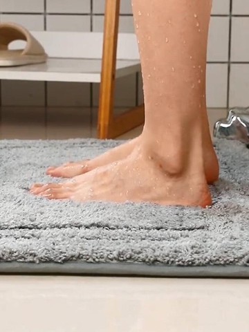 純色浴室記憶棉衛生間地墊浴室門口吸水腳墊廁所防滑地毯門墊墊子