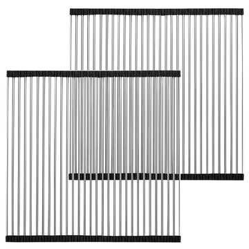 JOSIC 不鏽鋼加大折疊瀝水架  37 x 48cm  黑色  2個