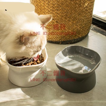 寵物碗貓碗防打翻高腳雙碗貓食盆狗碗喝水碗寵物碗【不二雜貨】