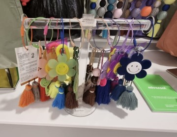 Miyansol - 韓國手工撞色流蘇掛飾-環扣小花系列