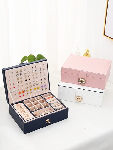高檔歐式大容量多層首飾盒耳環耳釘項鏈戒指飾品盒展示收納盒