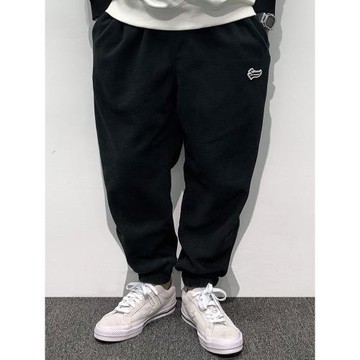 HEY MAN男士寬松搖粒絨束腳褲運動褲青年復古加絨松緊腰加厚衛褲