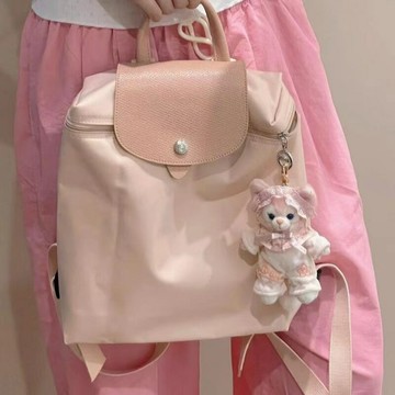 公司貨免運 後背包女 法國龍驤包70周年款雙肩包尼龍書包防水折疊休閑輕便女書包背包潮-快速出貨