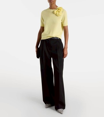 Jardin des Orangers Floral-appliqué cashmere and wool sweater