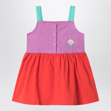 Pixel Daisy color-block dress