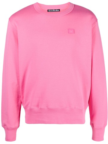 Acne Studios - logo-patch cotton sweatshirt - unisex - Cotton - XXL - Pink