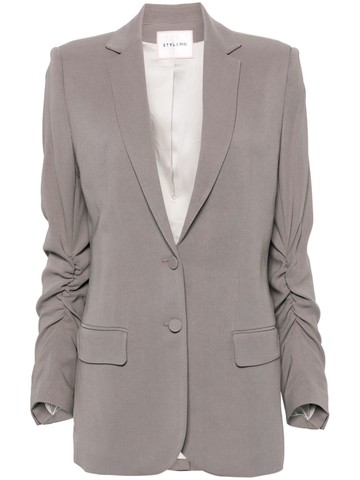 STYLAND - notched-lapels single-breasted blazer - women - Viscose/Spandex/Elastane/Spandex/Elastane/Viscose - L - Grey